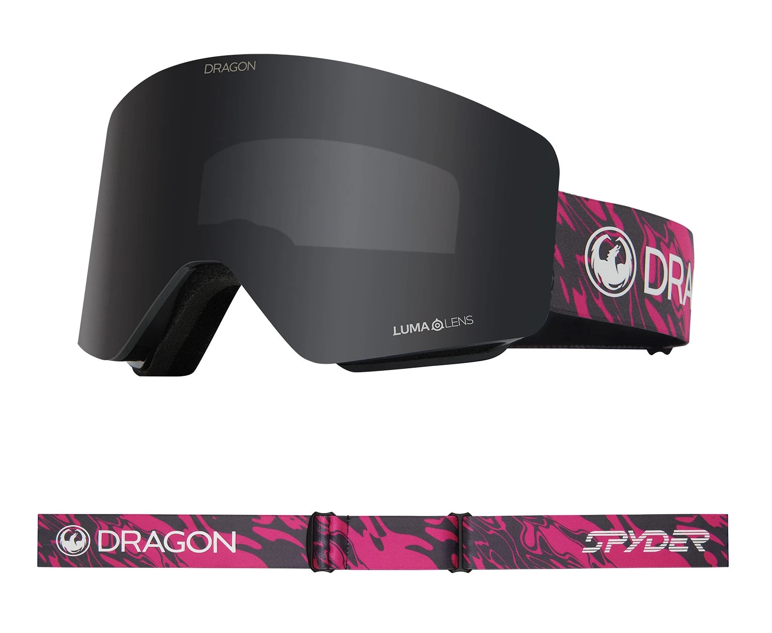 Durable ski bindings for racing-Dragon R1 OTG Snow Goggles Low Bridge 2024 Watermelon / Lumalens Dark Smoke + Lumalens Light Rose