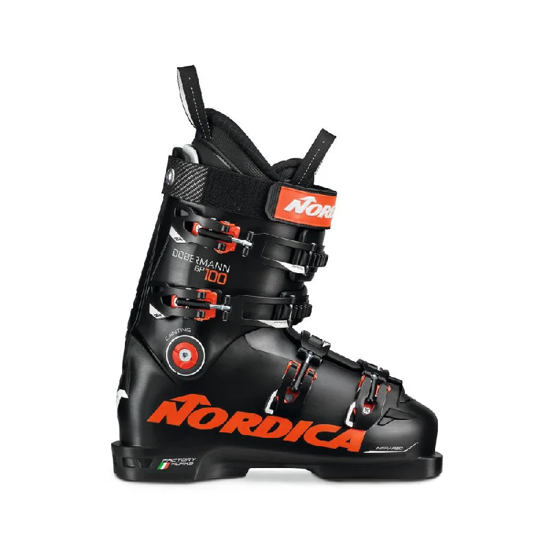 Affordable powder ski bindings-Nordica Dobermann GP 100 LC Race Ski Boots 2023