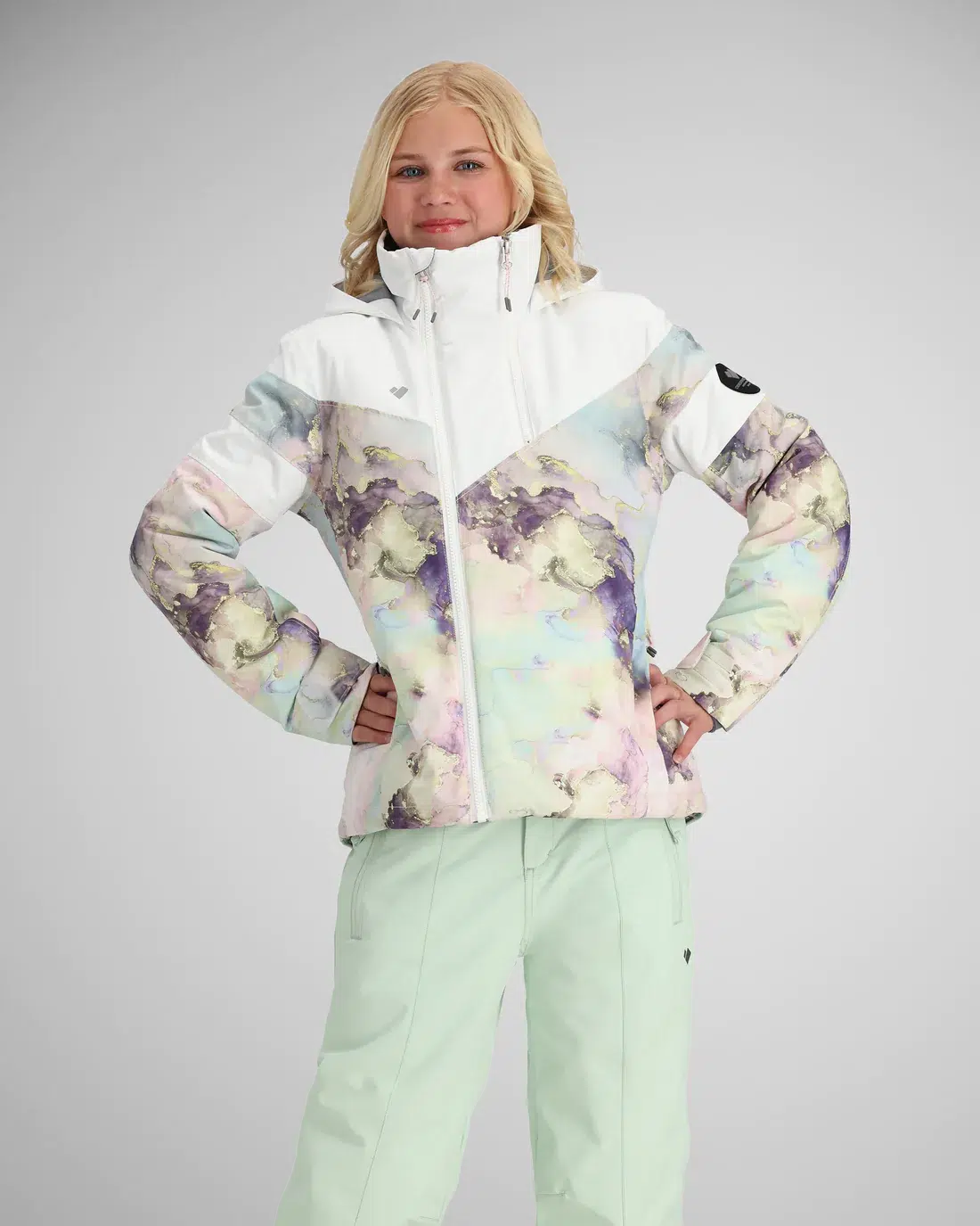 Affordable ski poles for racing-Obermeyer Teen Taja Print Jacket