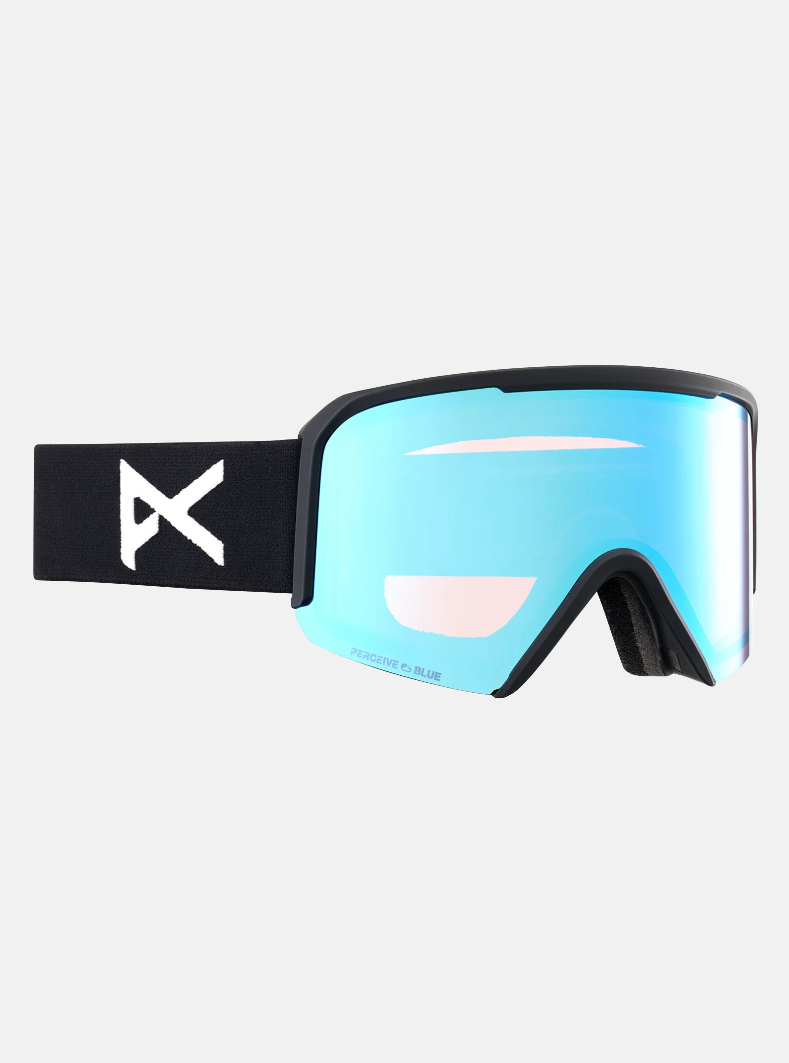 Adjustable all-terrain ski bindings-Anon Nesa Goggles Low Bridge Fit Black / Perceive Variable Blue Lens