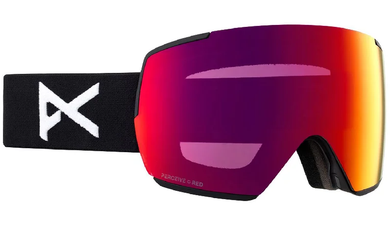 High-speed freestyle ski boots-Anon M5 Goggles & MFI Face Mask & Spare Lens Black / Perceive Sunny Red Lens