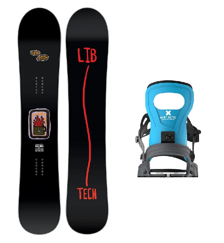 Compact powder skis for travel-Lib Tech Lib Rig Snowboard with Men's Bent Metal Bolt Snowboard Binding 2025