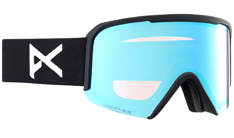 Designer powder ski boots-Anon Nesa Goggles Black / Perceive Variable Blue Lens