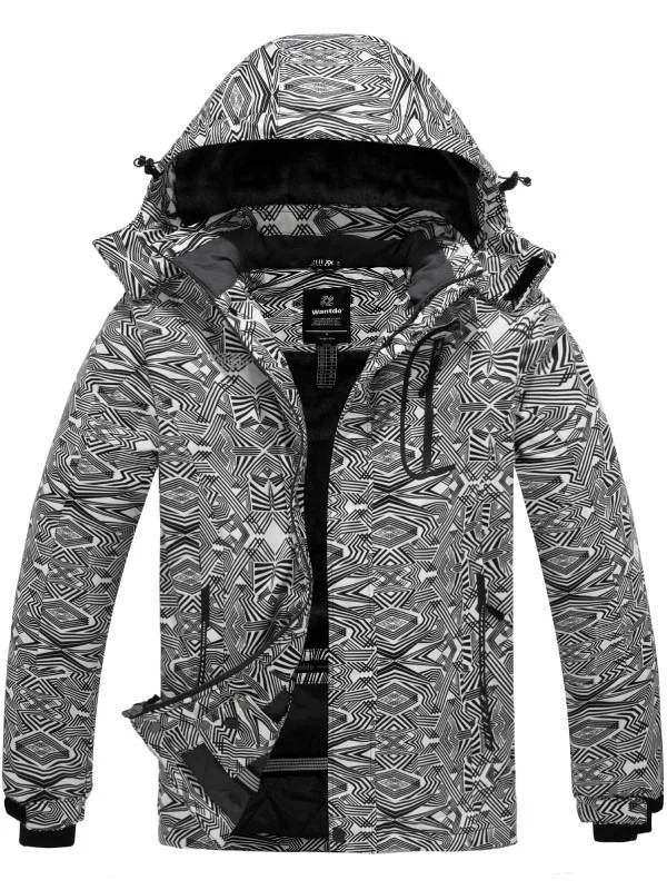 High-speed racing skis for experts-Men's Waterproof Mountain Snow Coat Hooded Raincoat Atna 014