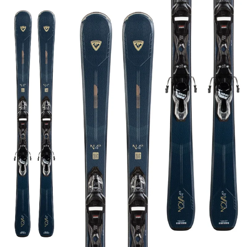 Compact ski poles for travel-Rossignol Nova 4 Womens Skis With Xpress 10 Bindings