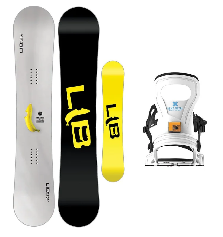 Premium ski poles for racing-Lib Tech Skate Banana Snowboard with Bent Metal Women's Beam Snowboard Binding 2025