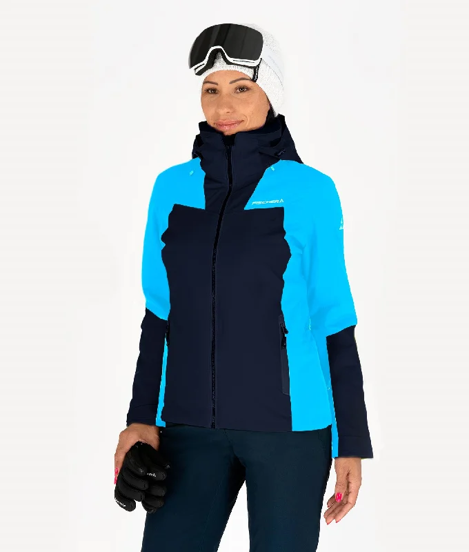 Designer carving skis for intermediates-Fleiding Insulated Ski Jacket Women BLUE OCEAN