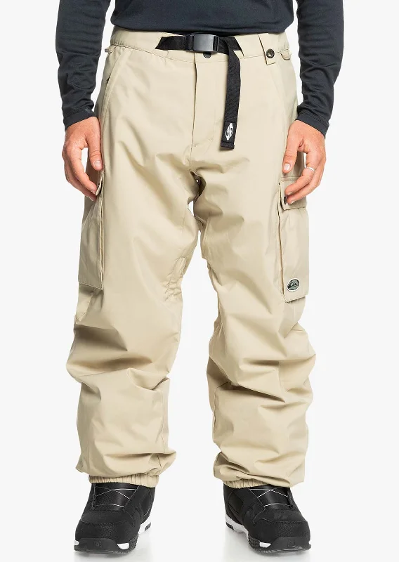 Premium carving ski helmets-Quiksilver Men's Snow Down Cargo Pants