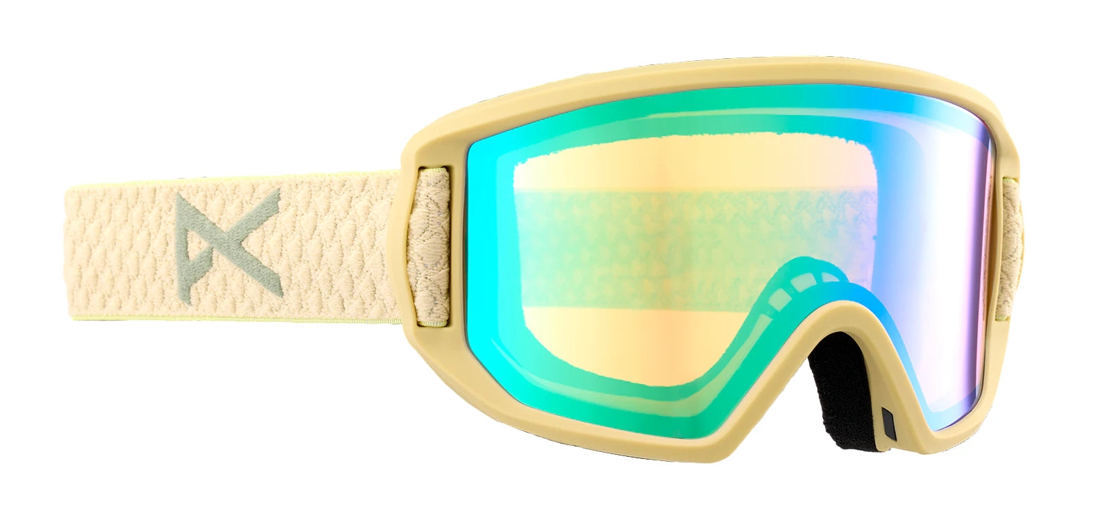 Designer powder ski bindings-Anon Relapse Junior Goggles & MFI Face Mask 2024 Mushroom / Green Frame / Amber lens