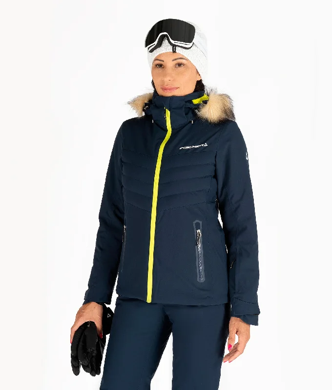 Designer ski helmets for style-Alpbach Insulated Ski Jacket Women DARK NAVY