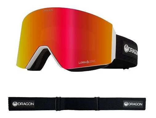 Designer all-mountain ski boots-Dragon RVX MAG OTG Snow Goggles Low Bridge 2024 Icon Red / Lumalens Red Ion + Lumalens Rose