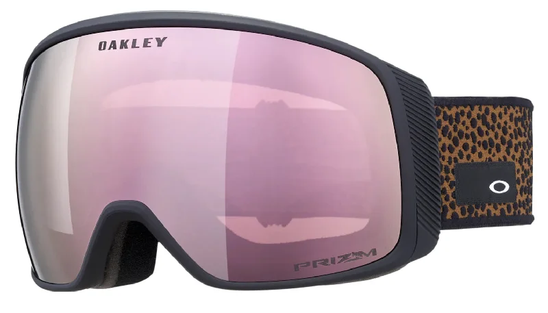 Adjustable ski poles for beginners-Oakley Flight Tracker L Goggles Brown Habitat / Prizm Rose Gold