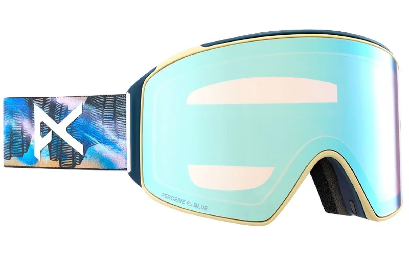 High-performance alpine skis-Anon M4 Cylindrical Goggles & MFI Face Mask & Spare Lens 2024 Chet Malinow / Perceive Variable Blue Lens