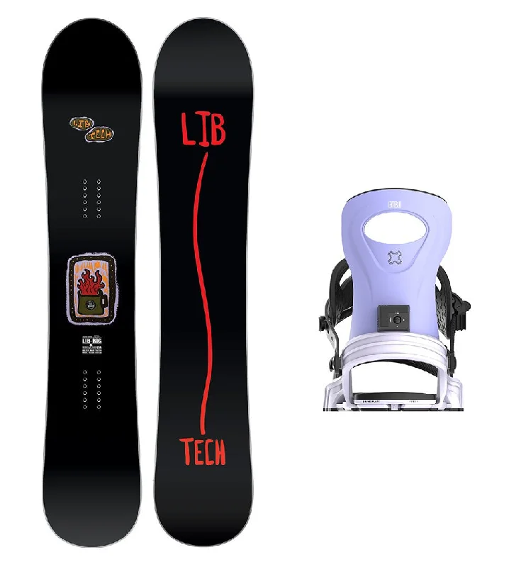 Custom-fit ski poles for comfort-Lib Tech Lib Rig Snowboard with Bent Metal Women's Metta Snowboard Binding 2025