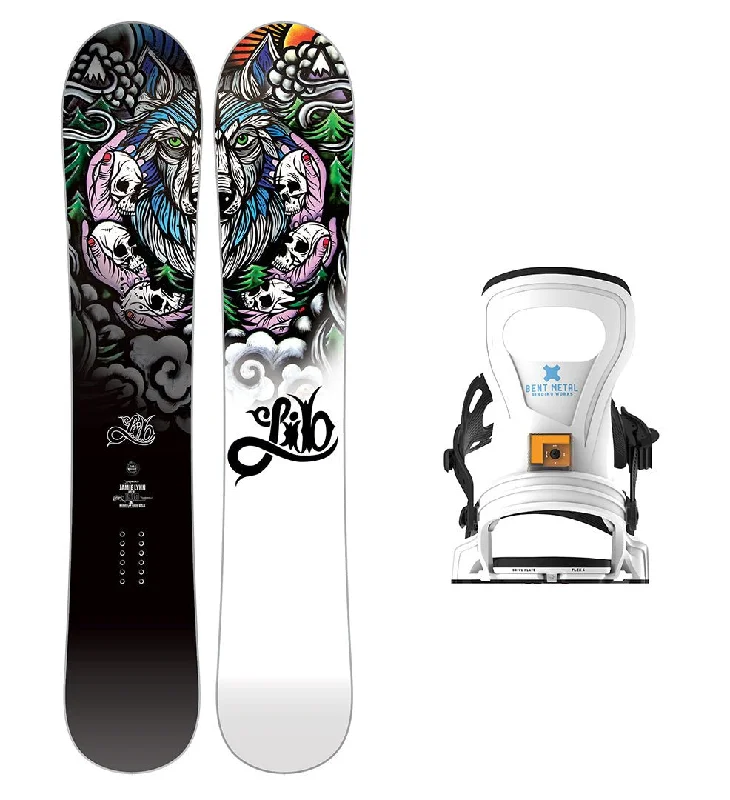 High-performance freestyle skis-Lib Tech Jamie Lynn Snowboard with Bent Metal Women's Beam Snowboard Binding 2025