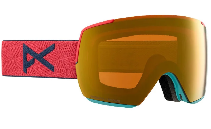 Durable carving ski bindings-Anon M5S Goggles & MFI Face Mask & Spare Lens 2024 Coral / Perceive Sun Bronze Lens