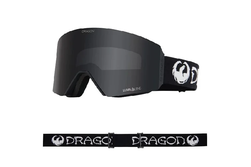 Designer freestyle ski poles-Dragon RVX MAG OTG Snow Goggles Low Bridge 2024 Classic Black / Lumalens Dark Smoke + Lumalens Light Rose