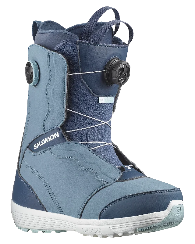 Durable powder ski helmets-Salomon Women's Ivy Boa Sj Snowboard Boots - Copen Blue/Sargasso Sea/Sterling Blue - 2024