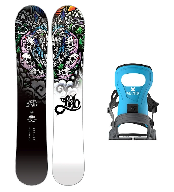 Waterproof powder skis for deep snow-Lib Tech Jamie Lynn Snowboard with Men's Bent Metal Bolt Snowboard Binding 2025