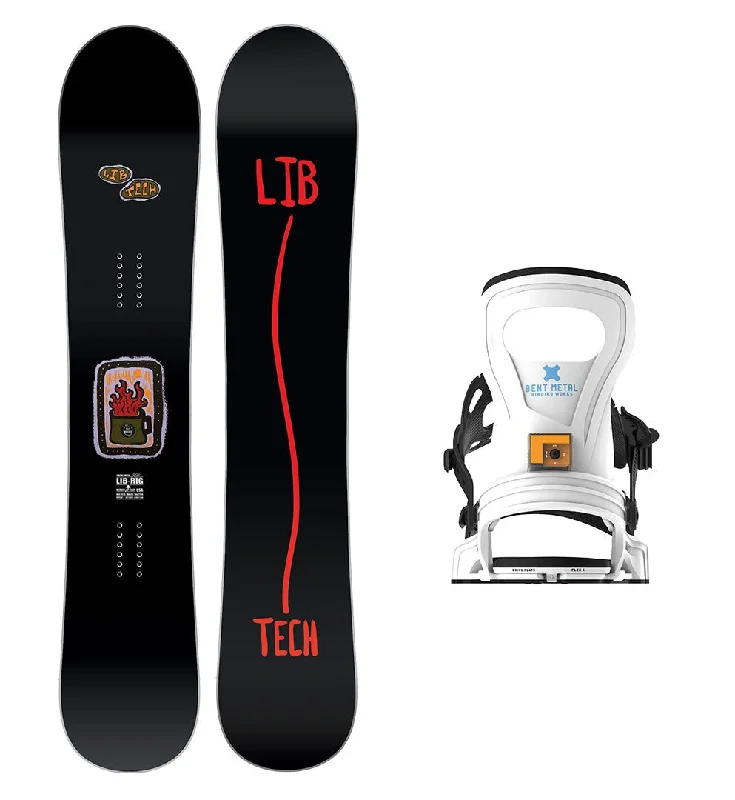 Affordable freeride ski bindings-Lib Tech Lib Rig Snowboard with Bent Metal Women's Beam Snowboard Binding 2025