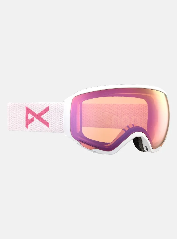 Durable carving skis for pros-Anon WM1 Goggles & MFI Face Mask & Spare Lens White / Perceive Cloudy Pink Lens