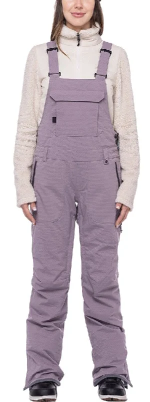 High-speed alpine ski bindings-686 Black Magic Insulated Bib Pants Womens Dusty Orchid Geo Jacquard