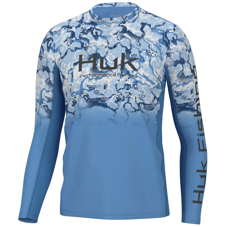 Durable ski helmets for women-Huk Icon X Long Sleeve Crew Inside Reef Fade