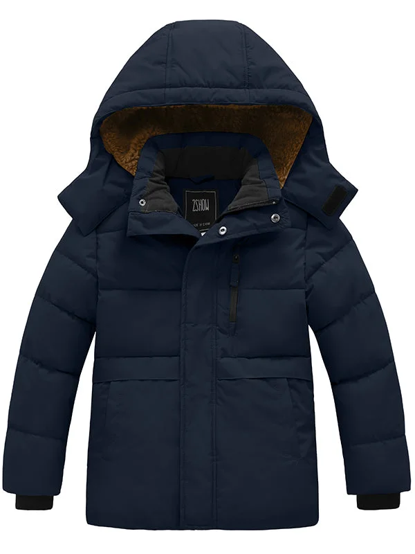 Designer all-terrain ski helmets-ZSHOW Boy's Warm Fleece Jacket Water Resistant Hooded Winter Coat