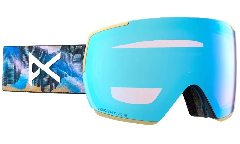 Designer alpine ski bindings-Anon M5 Goggles & MFI Face Mask & Spare Lens 2024 Chet Malinow / Perceive Variable Blue Lens