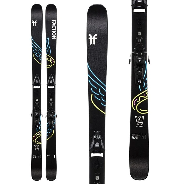 Designer powder ski helmets-Faction Prodigy 1 Skis with Strive 11 GW Bindings