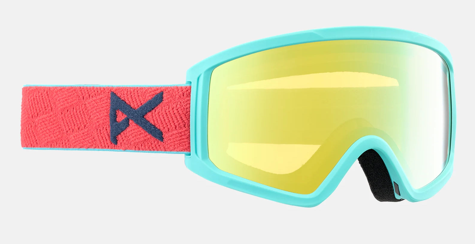 Affordable all-mountain ski bindings-Anon Tracker 2.0 Goggles Kids Low Bridge Fit 2024 Coral / Gold Amber Lens