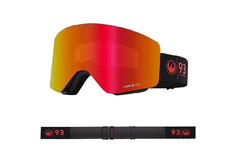 Designer powder ski helmets-Dragon R1 OTG Snow Goggles Low Bridge 2024 30 Years / Lumalens Red Ion + Lumalens Light Rose