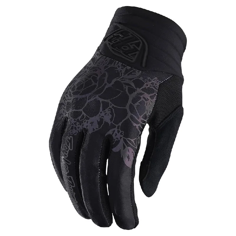 Vintage-style ski wax-Womens Luxe Glove Floral Black