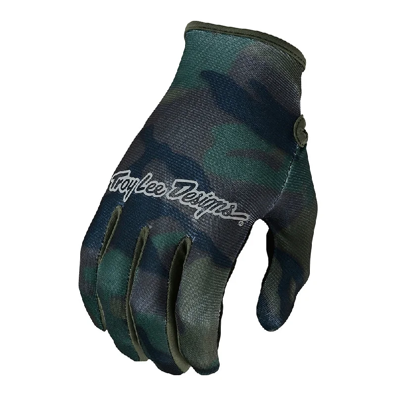 Affordable ski socks for men-Flowline Glove Brushed Camo Army