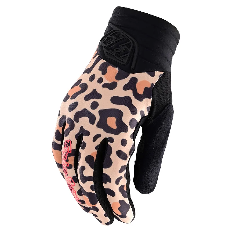 Designer ski bags-Womens Luxe Glove Leopard Bronze