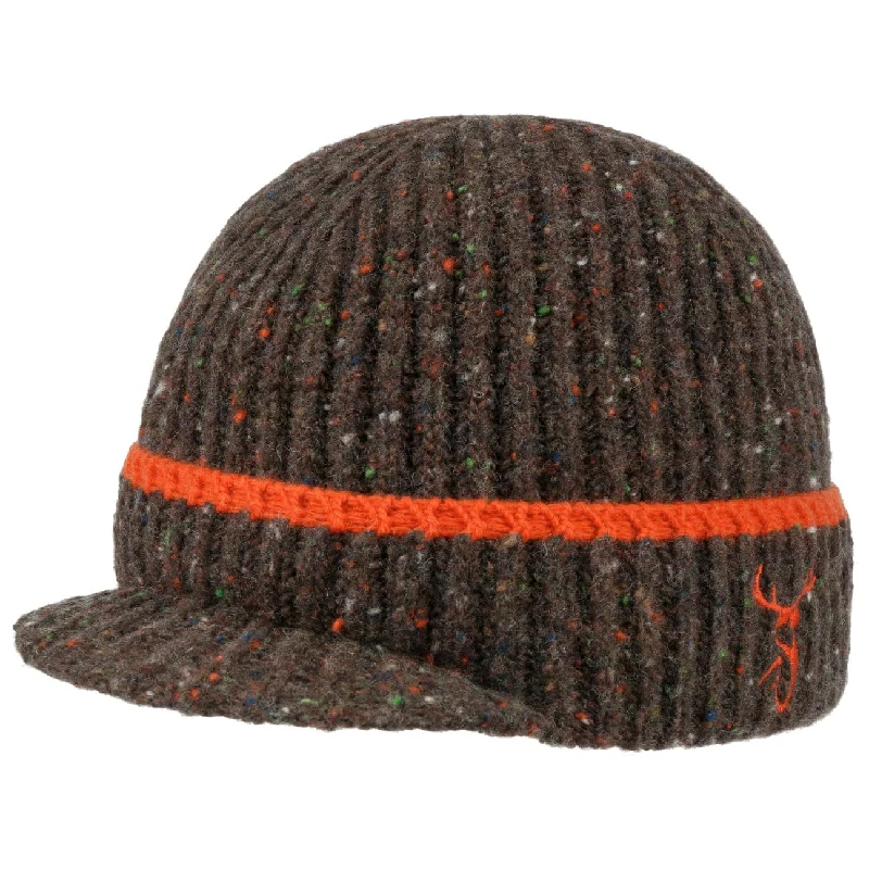 Affordable ski pole grips-Deer Beanie Hat with Peak by Stetson