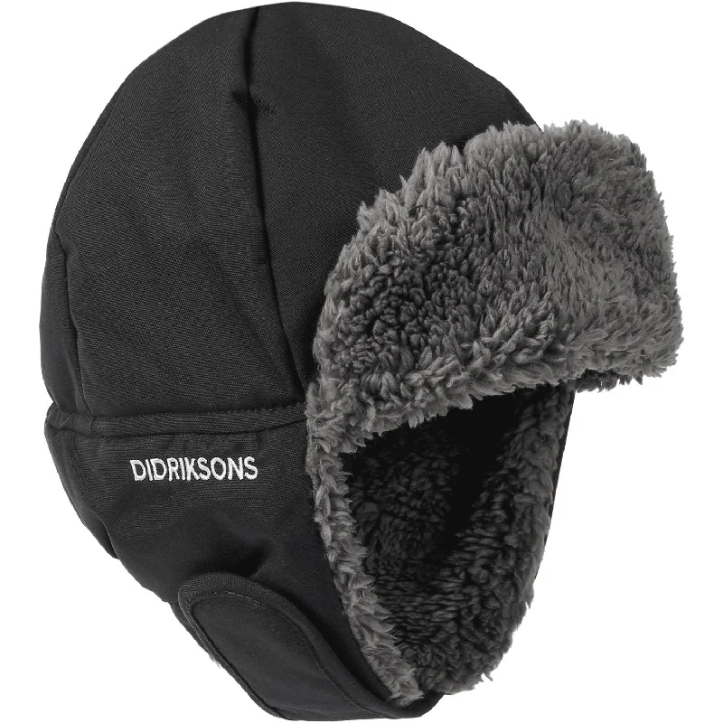 Adjustable ski helmet covers-Didriksons Black Biggles Hat 6