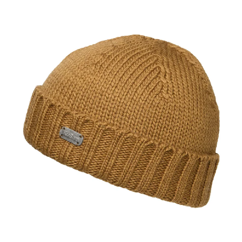 Durable ski wax for all skis-Kusan Merino Wool Fisherman Beanie Hat - Tan