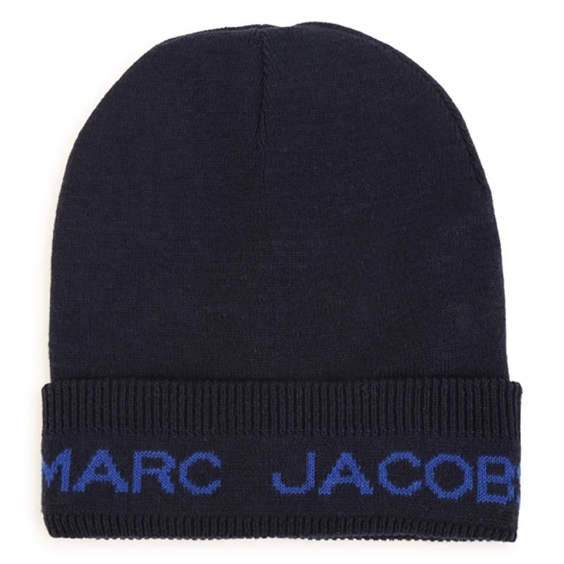 Designer ski masks for adults-Marc Jacobs Navy Beanie