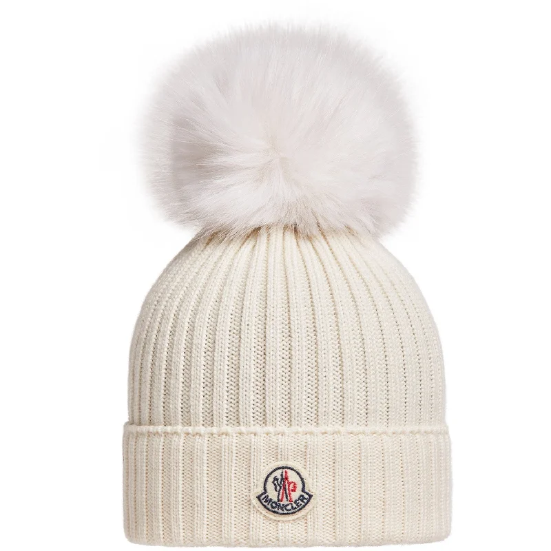 Durable ski goggle lenses-Moncler White Hat