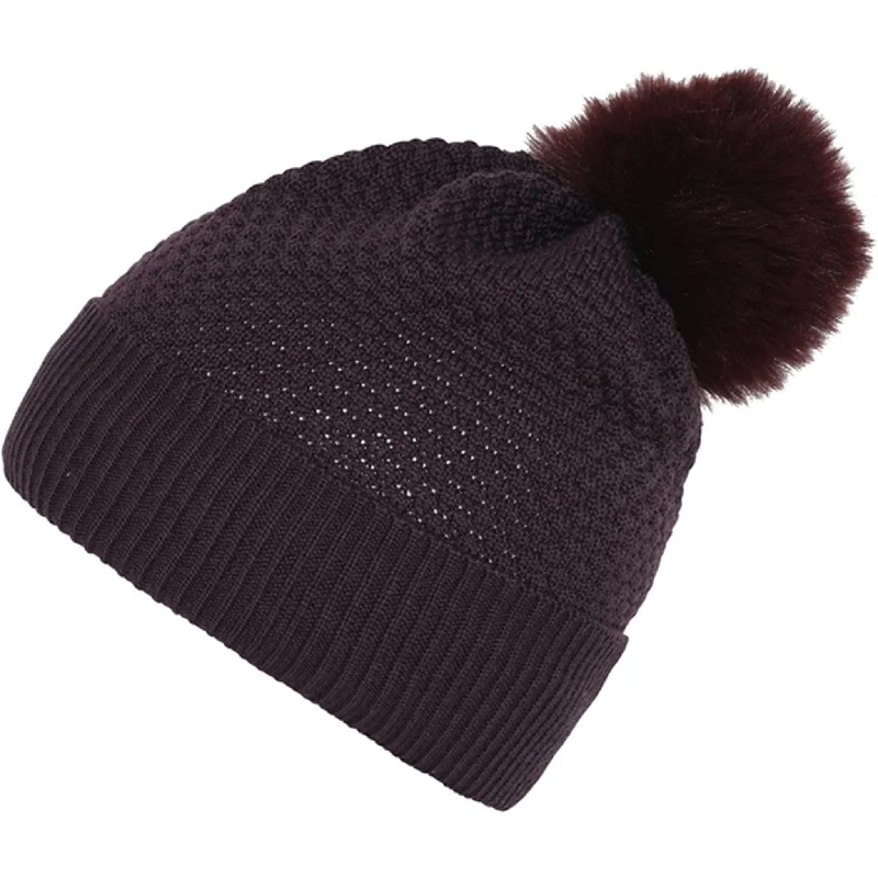 High-performance ski bags-MP Danmark 97502 Oslo Wool Beanie - Fake Fur Plum Perfect