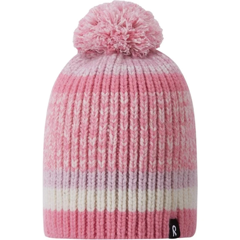 Designer ski masks for kids-Reima Beanie Talvelle Sunset Pink