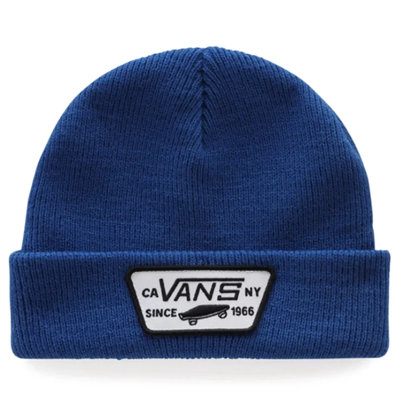 Designer ski masks for cold weather-VANS By Milford Beanie True Blue